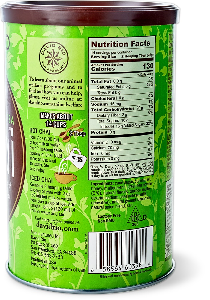 David Rio - Tortoise Green Tea Chai (398 g) David Rio - Tortoise Green Tea Chai (398 g)