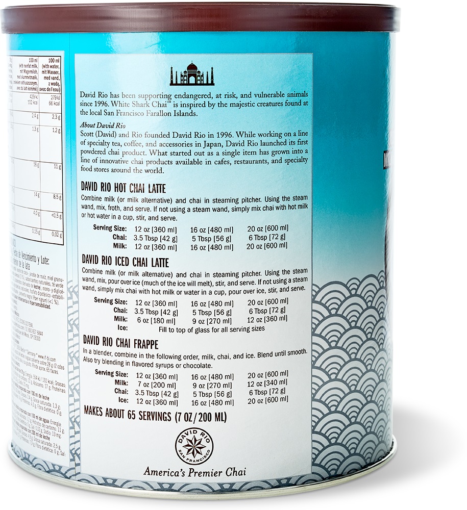 David Rio - Gastronomie - White Shark Chai (1814 g) David Rio - Gastronomie - White Shark Chai (1814 g)