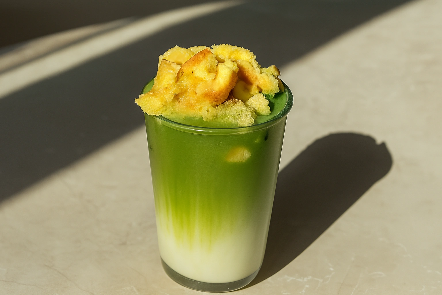 Banana Pudding Matcha Latte – Cremiger Matcha mit Banane & Keks