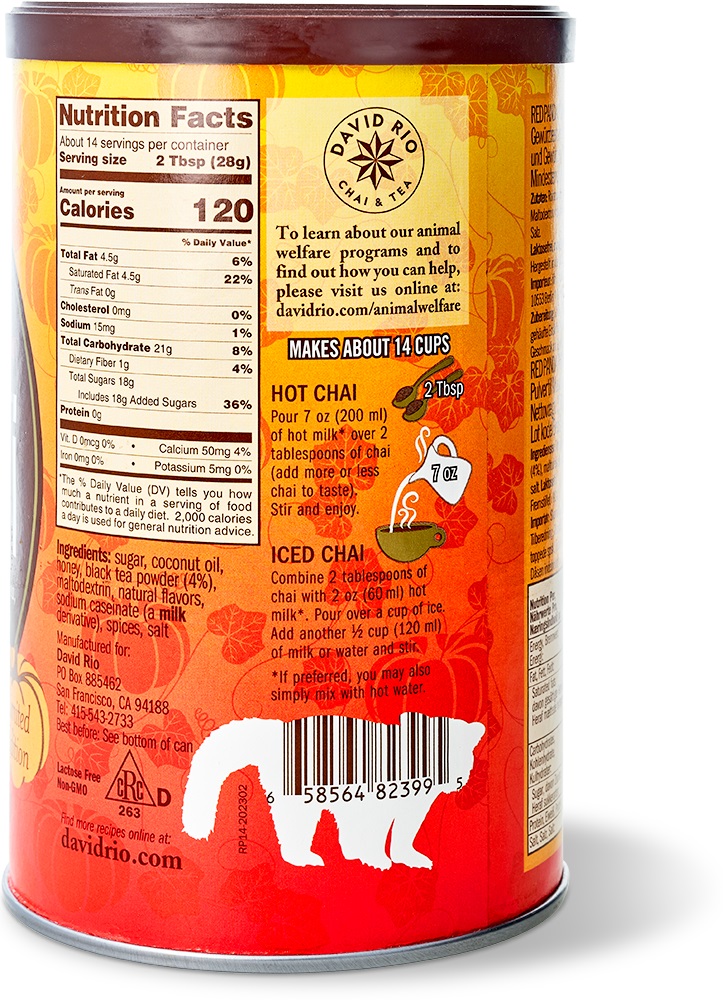 David Rio - Red Panda Pumpkin Chai (398 g) David Rio - Red Panda Pumpkin Chai (398 g)