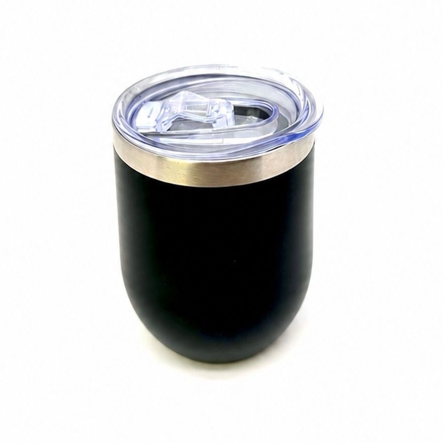 Edelstahlbecher Thermo Teebecher Kaffeebecher 350 ml schwarz mit Deckel