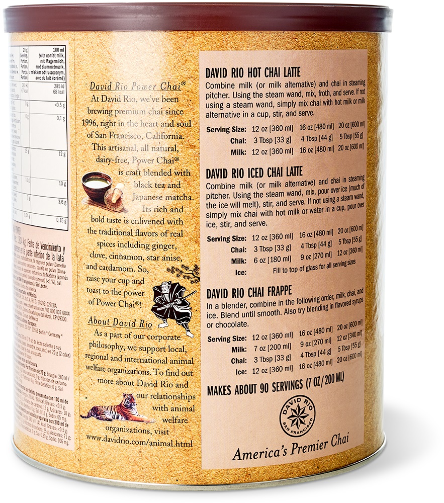 David Rio - Gastronomie - Power Chai Matcha *vegan* (1814 g) David Rio - Gastronomie - Power Chai Matcha *vegan* (1814 g)