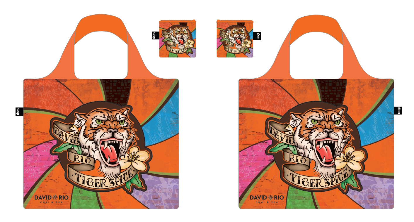 David Rio - Tiger Spice Beutel - LOQI Tragetasche 45x36 cm