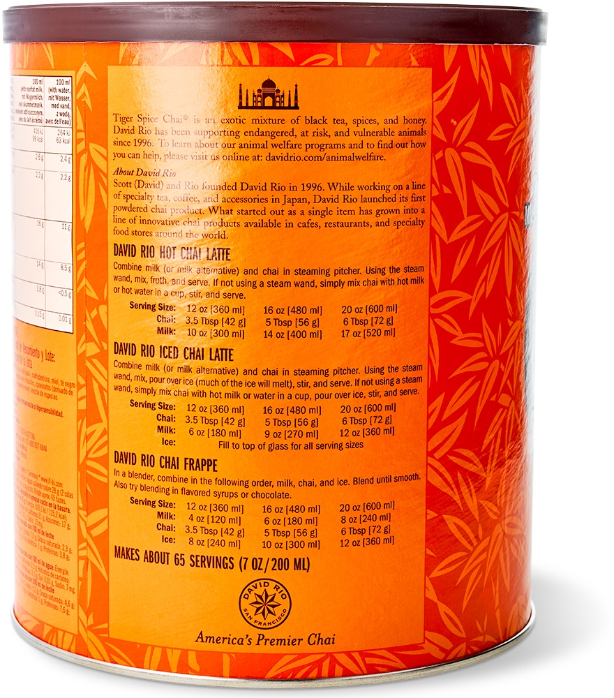David Rio - Gastronomie - Tiger Spice Chai (1814 g) David Rio - Gastronomie - Tiger Spice Chai (1814 g)