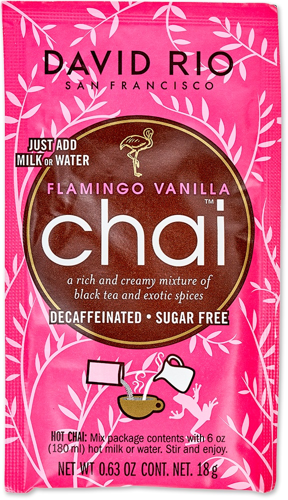 David Rio - Sachet - Flamingo Vanilla *decaf + zuckerreduziert* (18g) David Rio - Sachet - Flamingo Vanilla *decaf + zuckerreduziert* (18g)