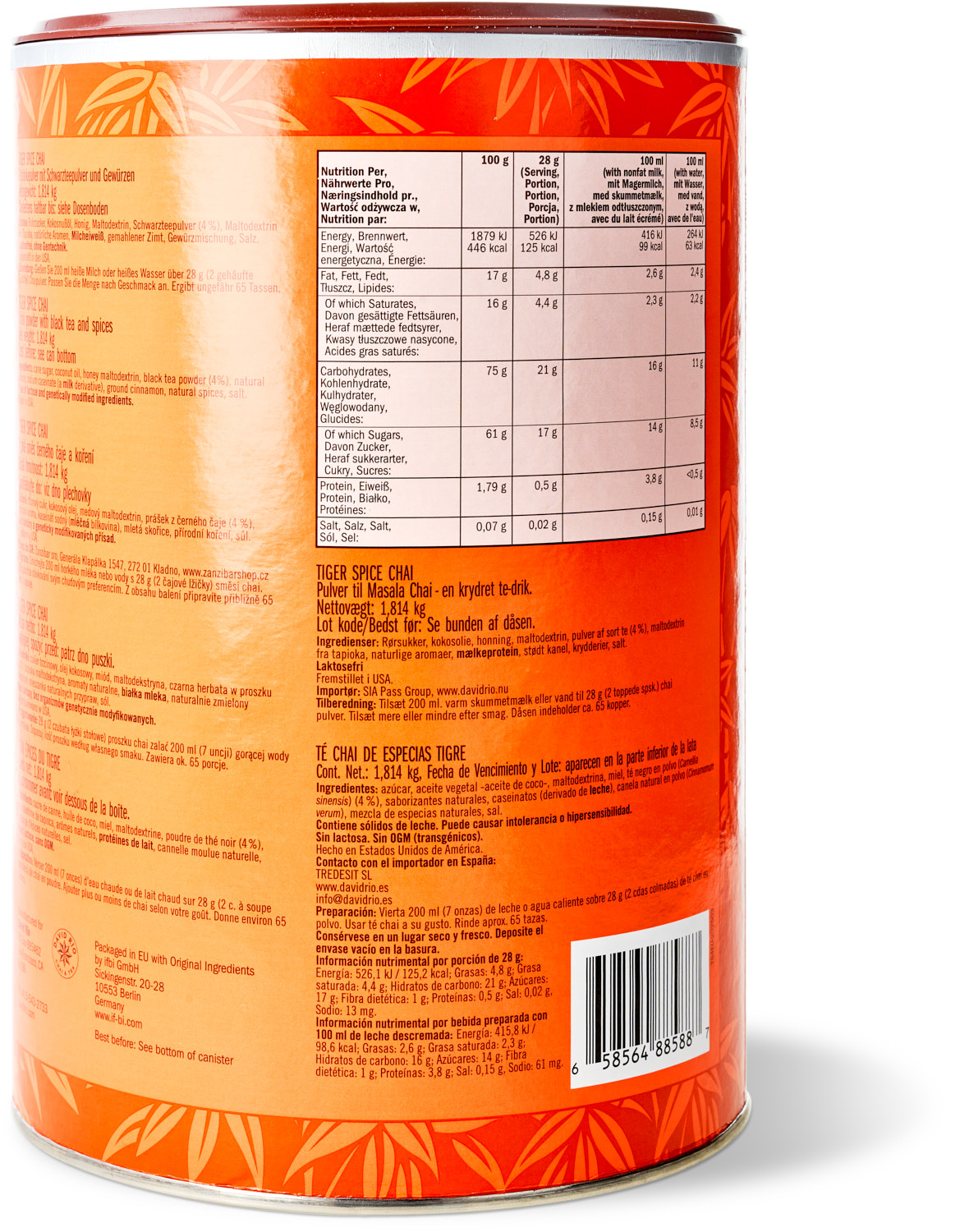 David Rio - Gastronomie - Tiger Spice Chai (1814g) EU David Rio - Gastronomie - Tiger Spice Chai (1814g) EU