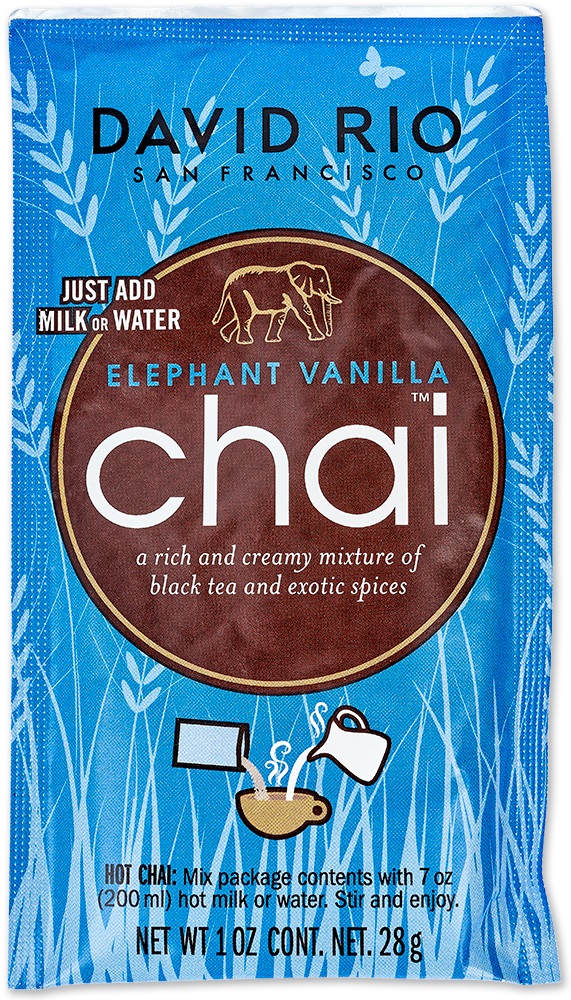 David Rio - Display - Elephant Vanilla Chai (12 x 28 g) David Rio - Display - Elephant Vanilla Chai (12 x 28 g)