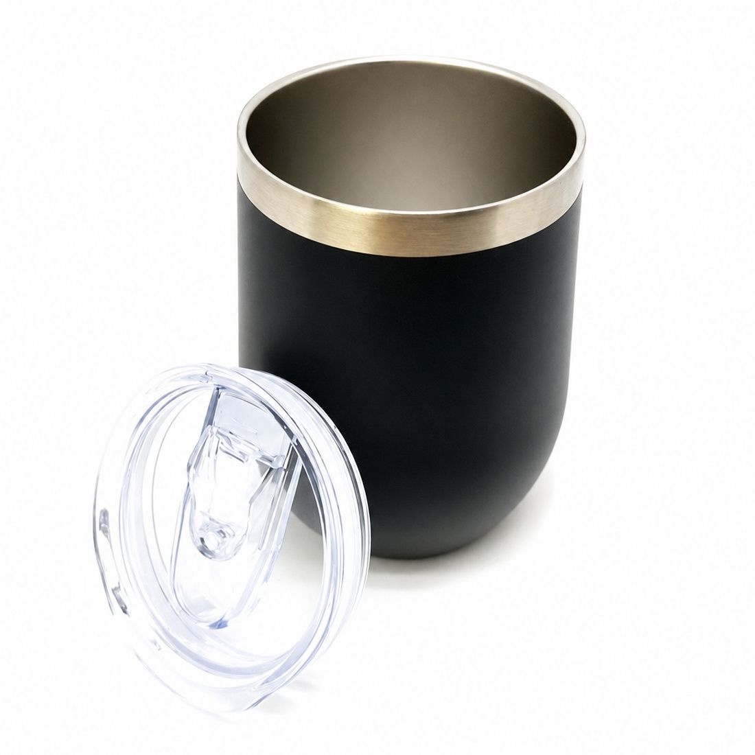 Edelstahlbecher Thermo Teebecher Kaffeebecher 350 ml schwarz mit Deckel