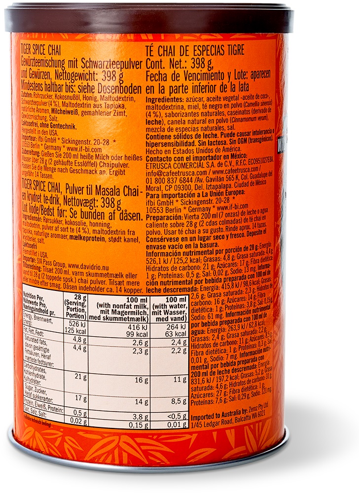David Rio - Tiger Spice Chai (398 g) David Rio - Tiger Spice Chai (398 g)